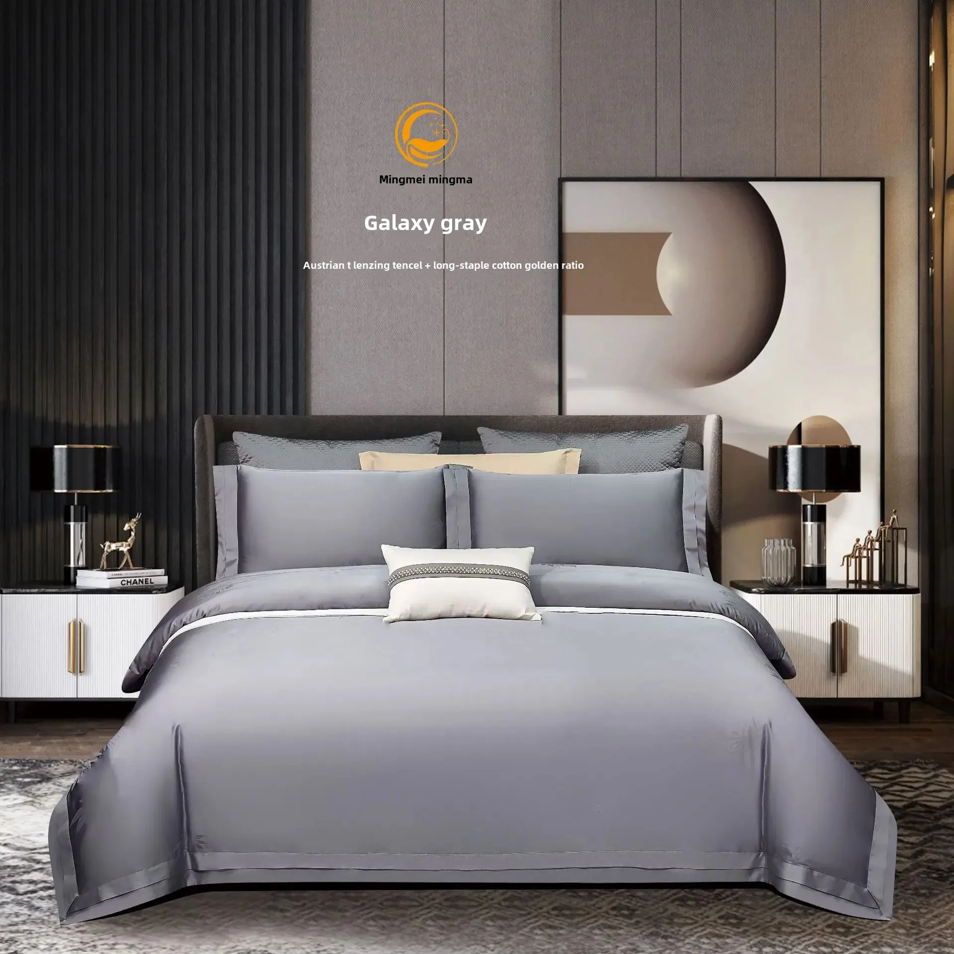 Luxurious 100-Thread Count Lyocell Long Staple Cotton Pure Cotton Bedding Coverlet Duvet Cover Sheet Set Bedding Accessories