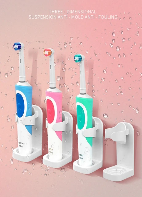 Soporte para cepillo de dientes eléctrico, organizador creativo sin rastro,  sin perforación, montado en la pared, accesorios de baño - AliExpress
