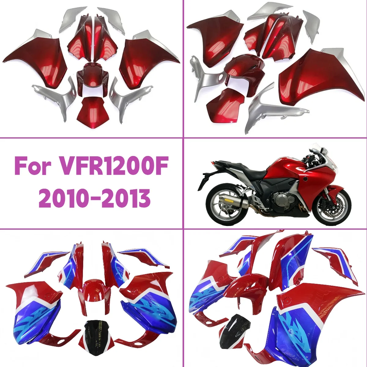 Prime Fairings 2010-2013 VFR 1200F Full ABS Painted Fairing Set ...