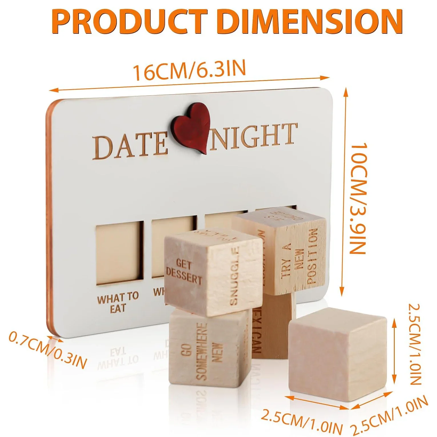 1-3Set Houten Date Night Dobbelstenen Paar Dobbelstenen Set Herdenkingsdag Valentijnsdag Dating Dobbelstenen Valentijnsdag Spelgeschenk