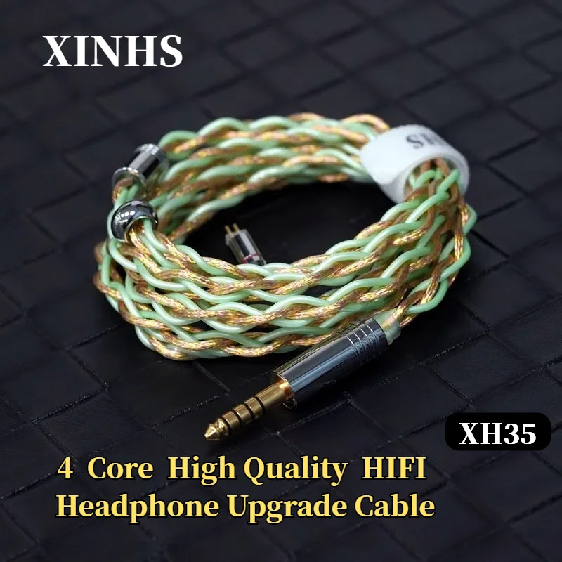 XINHS XH35 4-adriges monokristallines Kupferlegierung mit flüssigem Stickstoff + Seltenerdlegierung, HiFi-Kopfhörer-Upgrade-Kabel IE900/MMCX