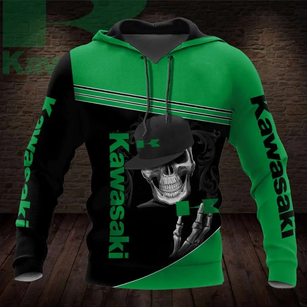 thumbnail image 1 of Sudadera con capucha para hombre con estampado 3D de motocicleta Kawasaki, ropa de calle para exteriores, estilo hip hop, para montar en motocicleta, sudadera de moda para hombre, 1 of 5