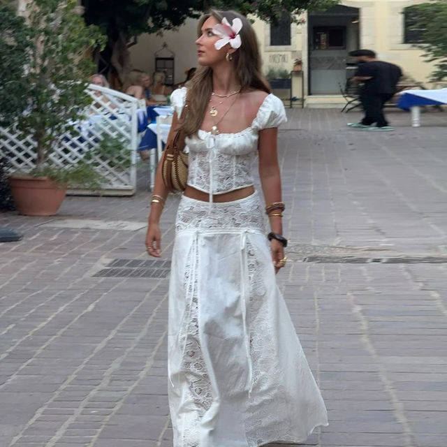 Mingmingxi New in Matching Sets Elegant Off The Shoulder Cropped Top and Flared Skirt Sexy Outfits Two-piece Set Women 2025