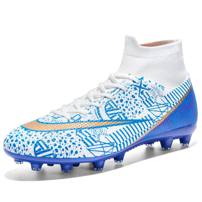 Soccer Shoes Men Football Boots Shoes Futsal Soccer Cleats Teenager Ankle High Tops Kids Indoor Training Sneakers