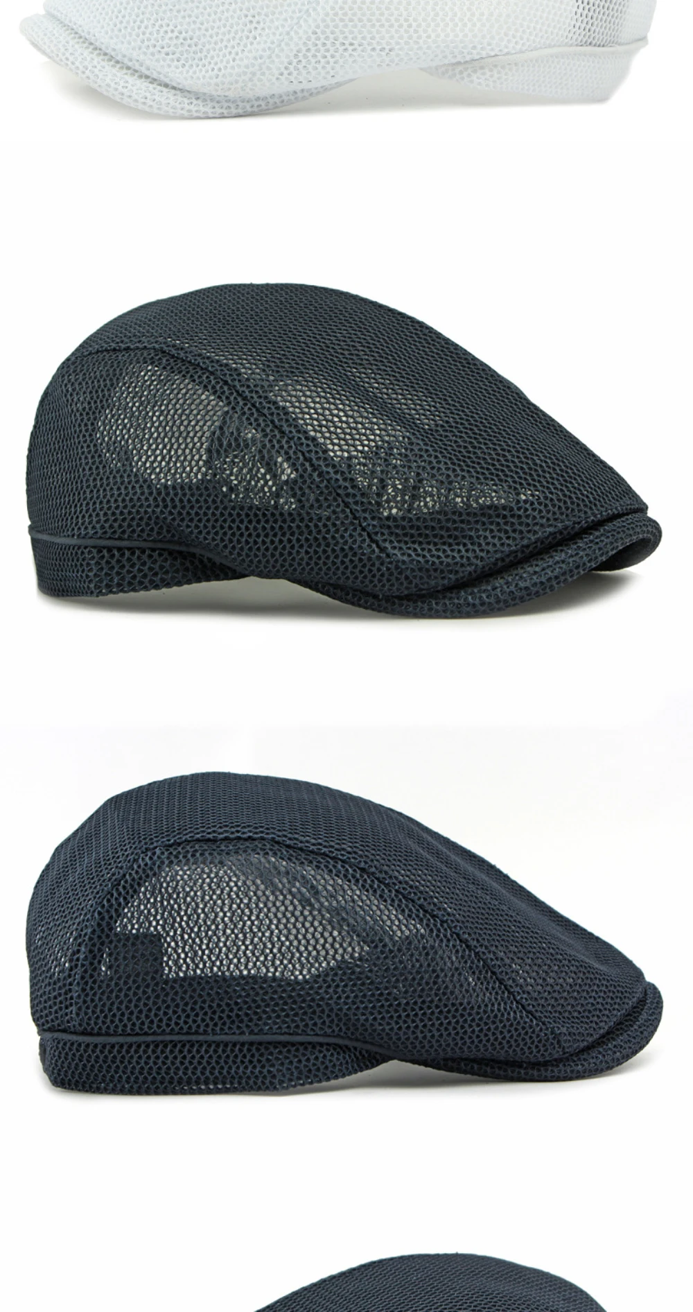 HT4832 Baskenmütze, Frühling, Sommer, Sonnenhut, Kappe für Männer und Frauen, atmungsaktives Mesh, Trucker-Kappe, solide, schlichte Ivy-Flache Kappe, männlich-weibliche Baskenmütze – Detail 9
