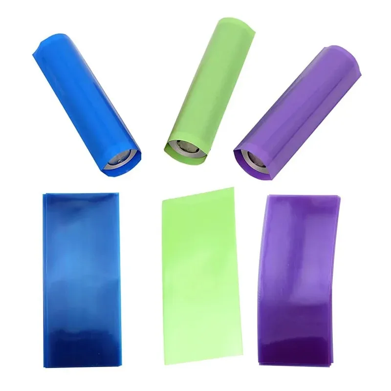 Heat Shrink Tubing 100Pcs Flat PVC For 18650 Battery Shrink Film Sleeve Self-Adhesive Insulator