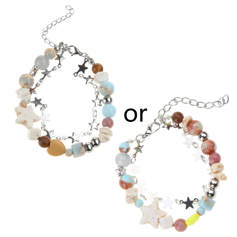 

Y2K Star Beaded Bracelets Jewelry for Women Couples Y2K Cool Party Bangle