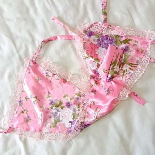 Calzoncillos de encaje floral sedoso para hombre, trajes de baile