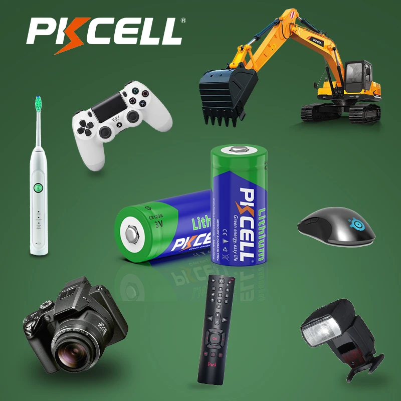 8PC PKCELL CR123A 3V Lithium Battery 123 123A BR2/3A CR123 High-Voltage Batteries Use In LED torches And Digital Cameras lithium battery