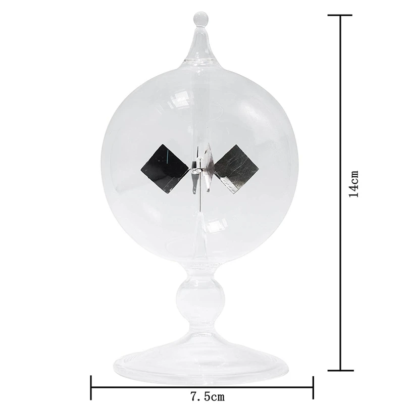 Clear Solar Power Radiometer Sun Light Energy Spinning Vanes Glass Radiometer Science Educational Light Mill 5