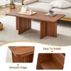 44.8 Inch Walnut Wood Grain MDF Coffee Table Modern Luxury Stable Triangular Support The Coffee Table Is Made of Medium Density 5