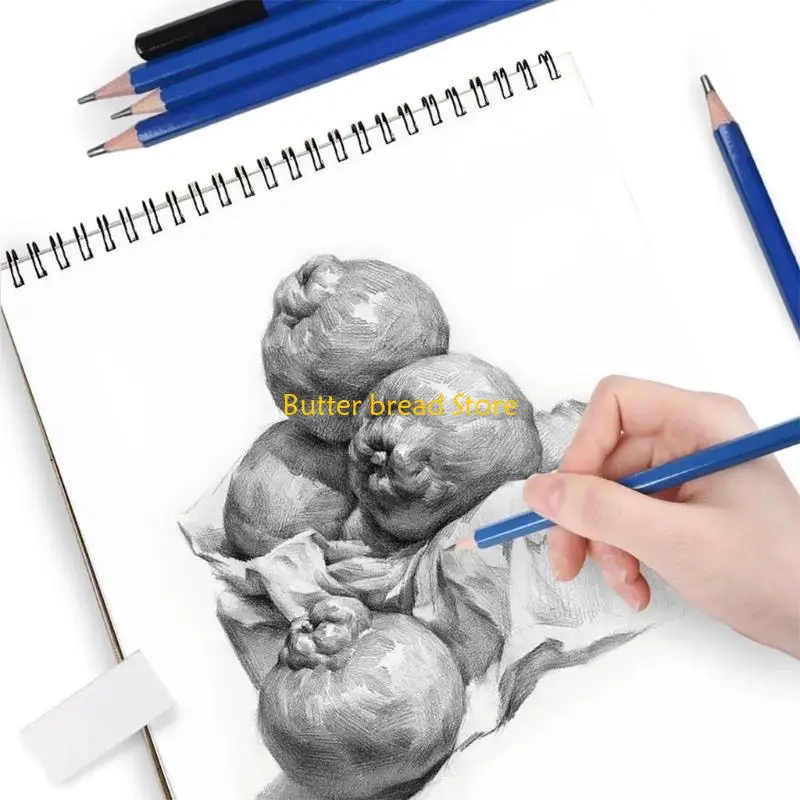 W89C 72pcs 도면 스케치 연필 세트 숯 연필 지우개 아트 공예 그림 키트
