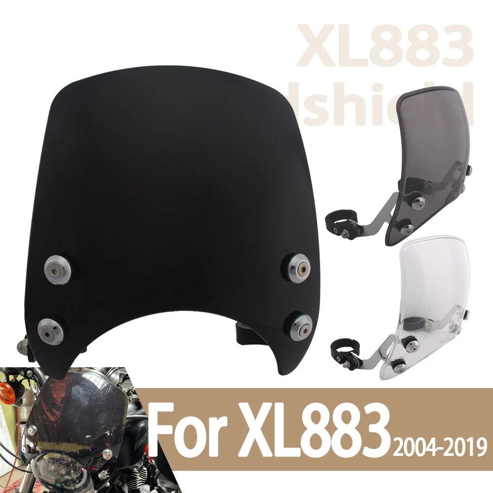 

Motorcycle Windscreens Fit 39mm-41mm Forks For Harley 883 XL883 XL1200 2004-2019 Wind Deflectors Parabrisas Replace Windshield