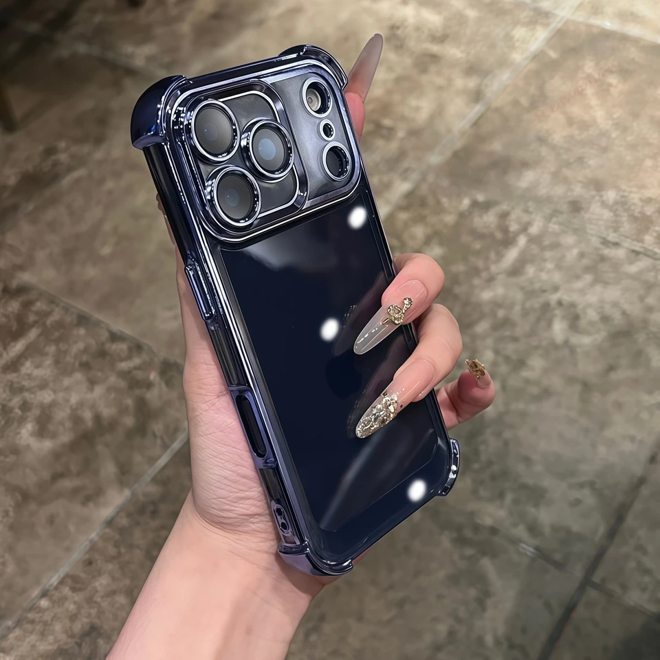 Shockproof Silicone Clear Plating Phone Case Cover