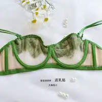 BANERDANNI Ensemble de soutien-gorge dos nu français sexy de luxe léger - Bralette minimiseur en maille transparente Lingerie en dentelle ultra-mince Vente en stock limitée 5