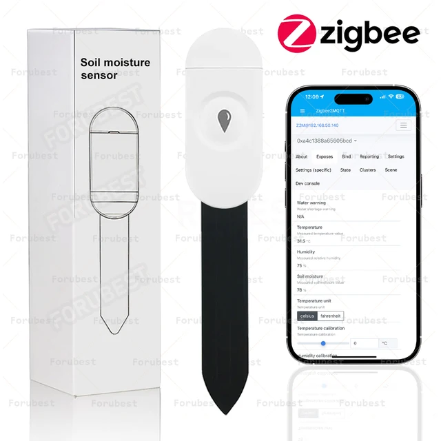 Zigbee Temperature Humidity Moisture Detector Soil Tester Moisture Sensor for Home Garden Work with Home Assistant Zigbee2mqtt 1