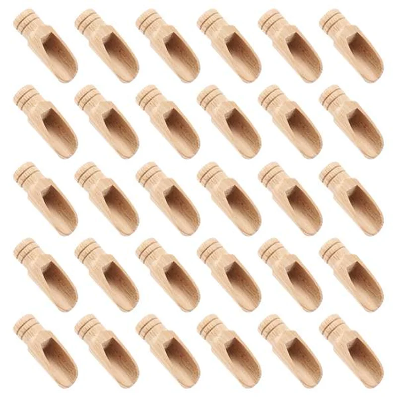 Salt Spoons 30 Pieces Small Wooden Spoon with Short Handle Mini Wooden Spoon for Condiments,Ice Cream, Coffee,Tea,Jam wooden spoon