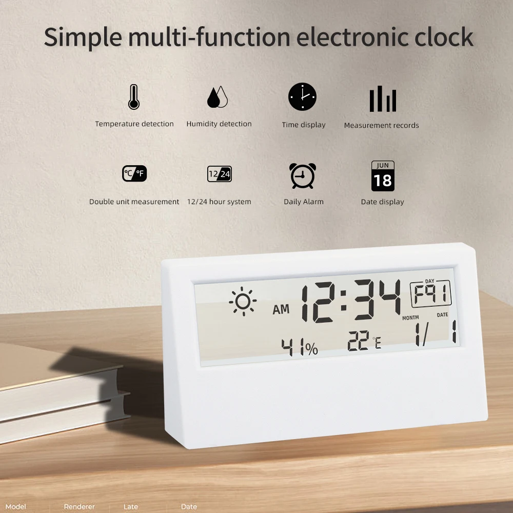 Digital Thermometer Hygrometer Thermo-Hygrometer Home LCD Display