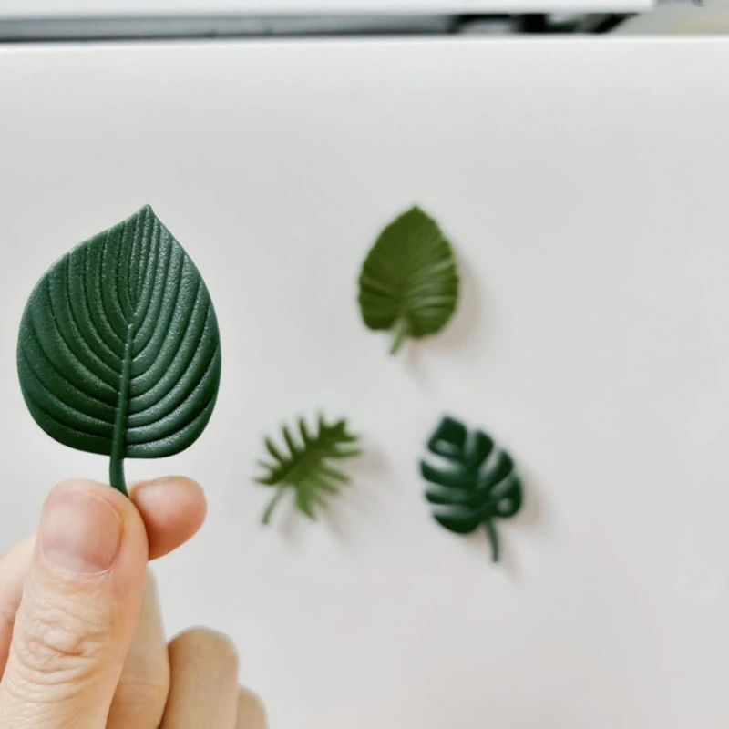 Fridge Magnets 4Pcs ABS Mini Waterproof Tropical Leaves