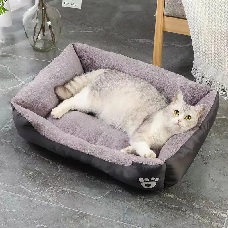Large Pet Cat and Dog Bed Warm Comfortable Dog House Soft PP Cotton Nest Basket Mat Universal Waterproof Cat Bed pet bed