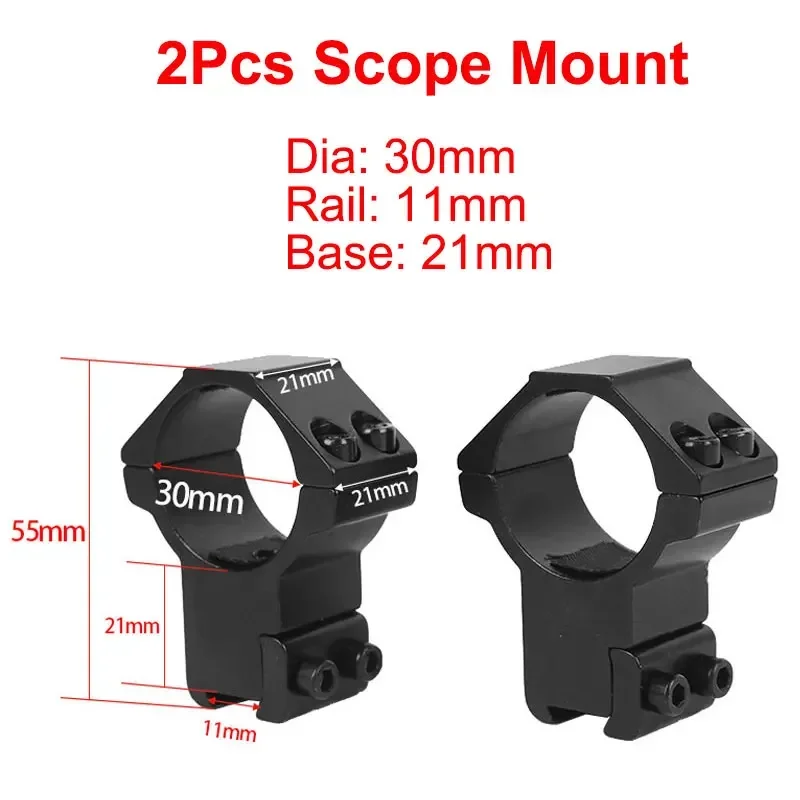 Ohhunt 34mm Low Rifle Scope Rings — 2-Pack, Aluminum, Fits 20mm Picatinny Rails
