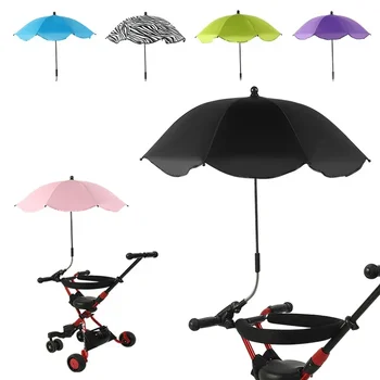 Parasole Pieghevole per Passeggino, Protezione UV da Sole e Pioggia, Regolabile a 360 Gradi, Copertura Universale per Passeggino