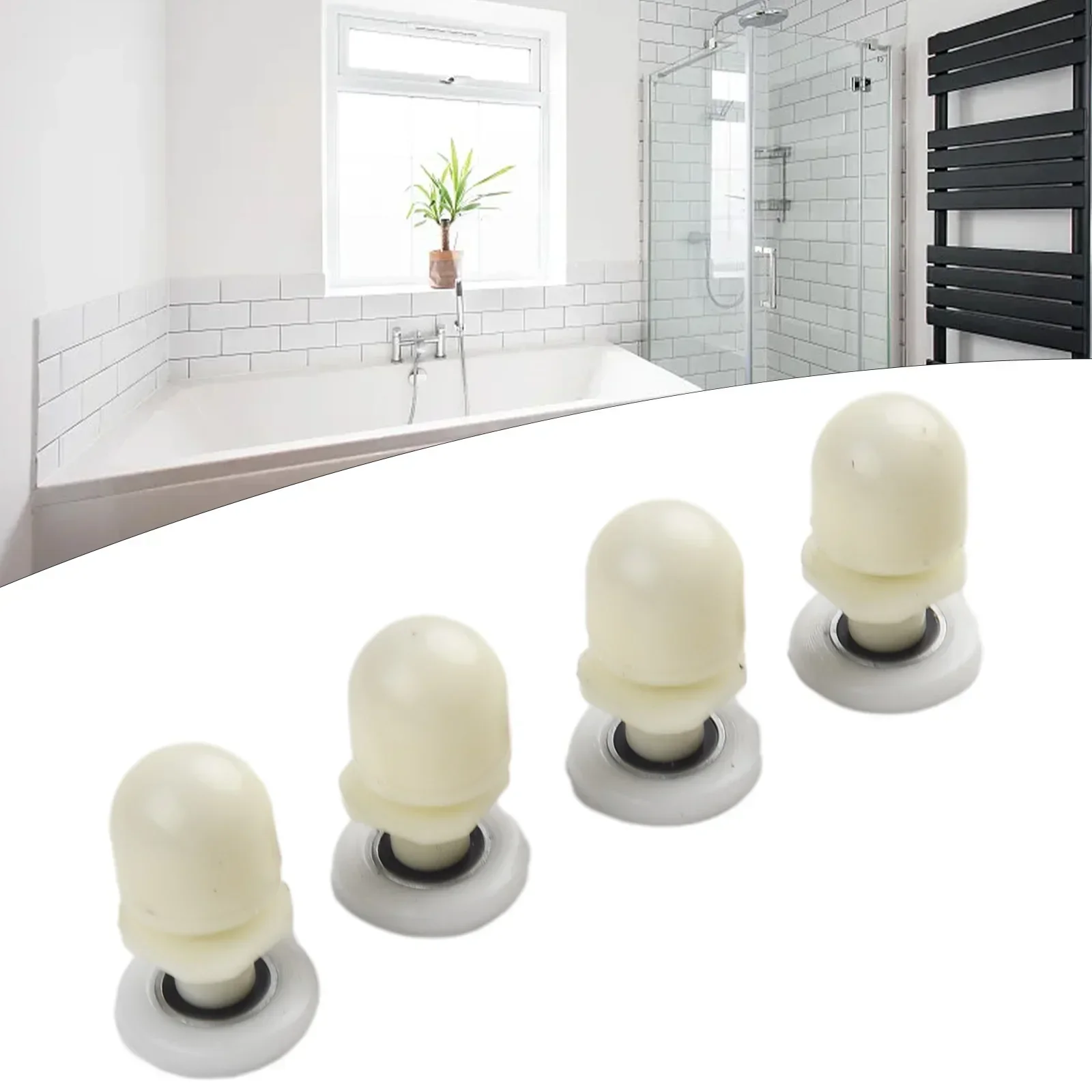 Single Shower Door Rollers 4 Set Wheels Pulleys Glass Door Wheels 19/23/25mm For Most Shower Enclosures Cabins