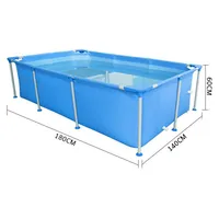 Piscines rectangulaires portables de 180 cm/220 cm/260 cm/300 cm, idéales pour les activités aquatiques en plein air dans le jardin. 2