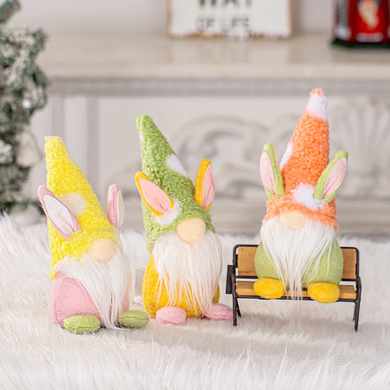 

2024 New Easter Faceless Gnome Rabbit Doll Handmade Reusable Home Decoration Spring Hanging Bunny Ornaments Kids Gifts