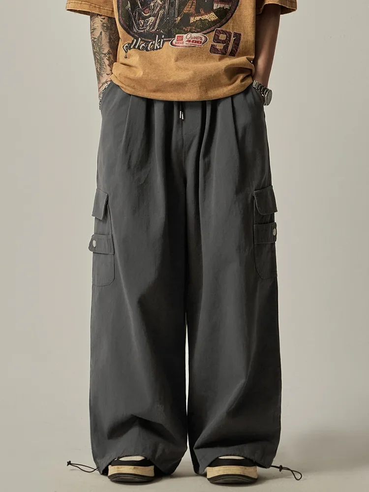 Wide Leg Pants Men Cargo Pants HOUZHOU Japanese Baggy Cargo Pants Men Oversize Wide Leg Trousers Male Loose Casual Streetwear Hip Hop Pocket Autumn