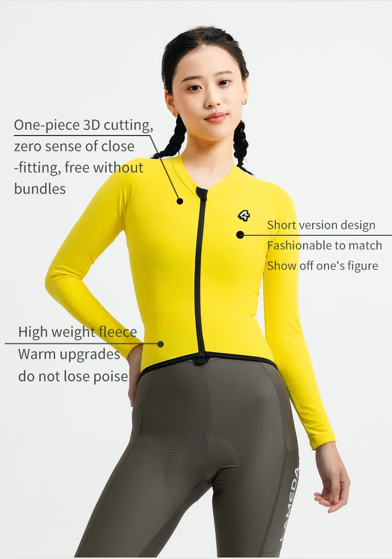 LAMEDA Pro Fleece-Radtrikot für Damen, Thermo-MTB-Bekleidung, Fahrradtrikot für Rennradfahren im Winter – Detail 3
