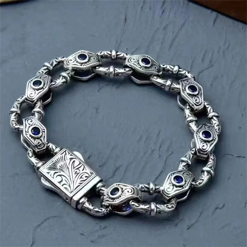 Bracelet En Acier Inoxydable Et Pierres Naturelles De 6 Mm, Breloques Arbre De Vie Et Perles En