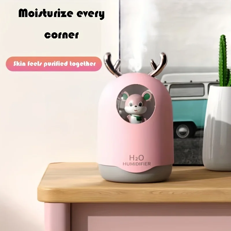 300ML Cute Humidifier Mini Aromatherapy Humidifiers Diffusers Essential Oil Diffuser Home Car Air Purifier Baby Sterilizer 3