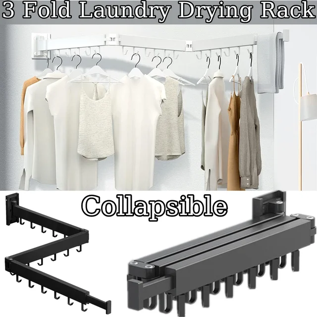 Wall Mounted Clothes Drying Rack,Aluminum Retractable Hanger,Space Saving Collapsible  Dryer Racks for Balcony Parlour Laundry - AliExpress