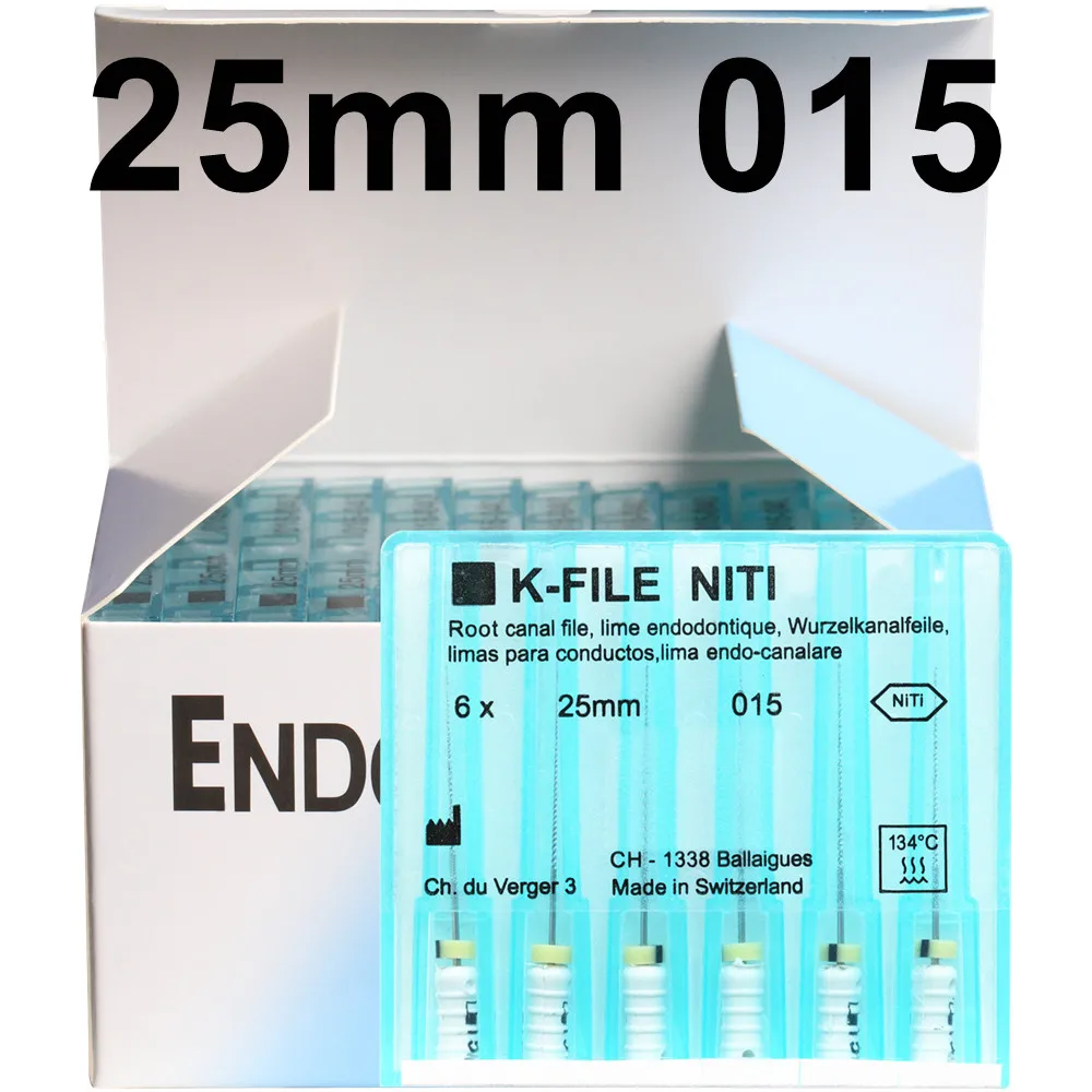 10 Packs 21/25mm Dental K-FILE NiTi Flexible Endo Root Canal K Files Hand Use Endodontic Nickel Titanium Dentistry Instruments