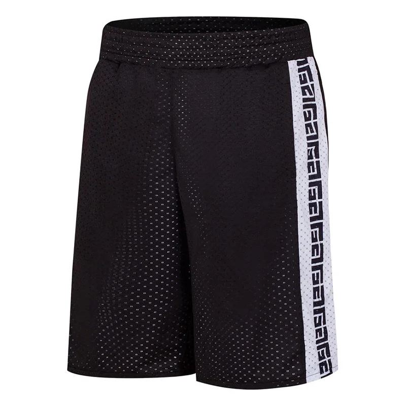 Men's Reversible Basketball Shorts with Pockets Two Face Wear Summer Sports Shorts 100% Polyester Dry Fit Holes Material Shorts