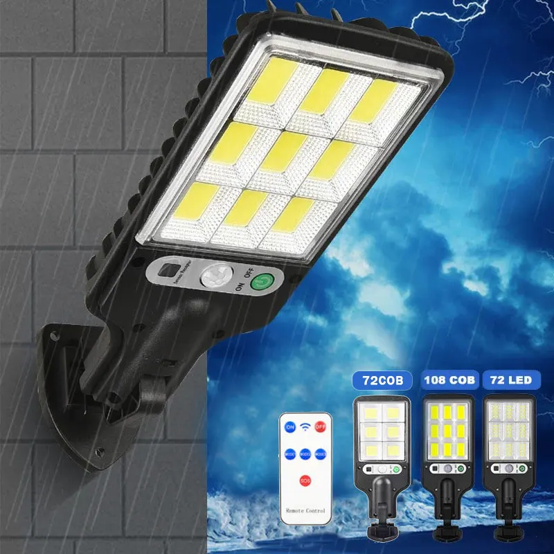 

Outdoor Solar Powered Lantern with 3 Mode, Street Lighting Led Solar Spotlight, Motion Sensor Wall Led Garden Lamp S
