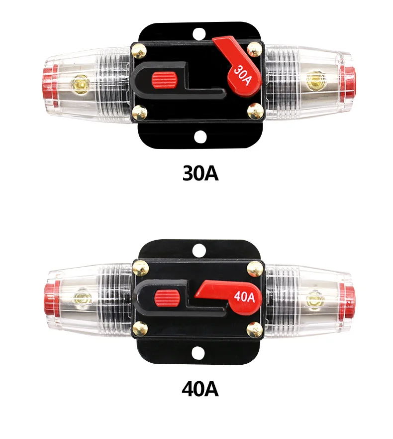 12-48VDC Leistungsschalter 50A 60A 80A 100A 150A 200A 250A 300A Auto LKW Audio rücksetzbare Sicherung Leistungsschalter mit Leistungsschutz – Detail 2