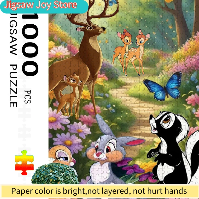 1000pcs Large Jigsaw Puzzle Suitable for & Families - Bambi Movie Forest Animals with Themed Pieces, -Scratch Technology, Chal