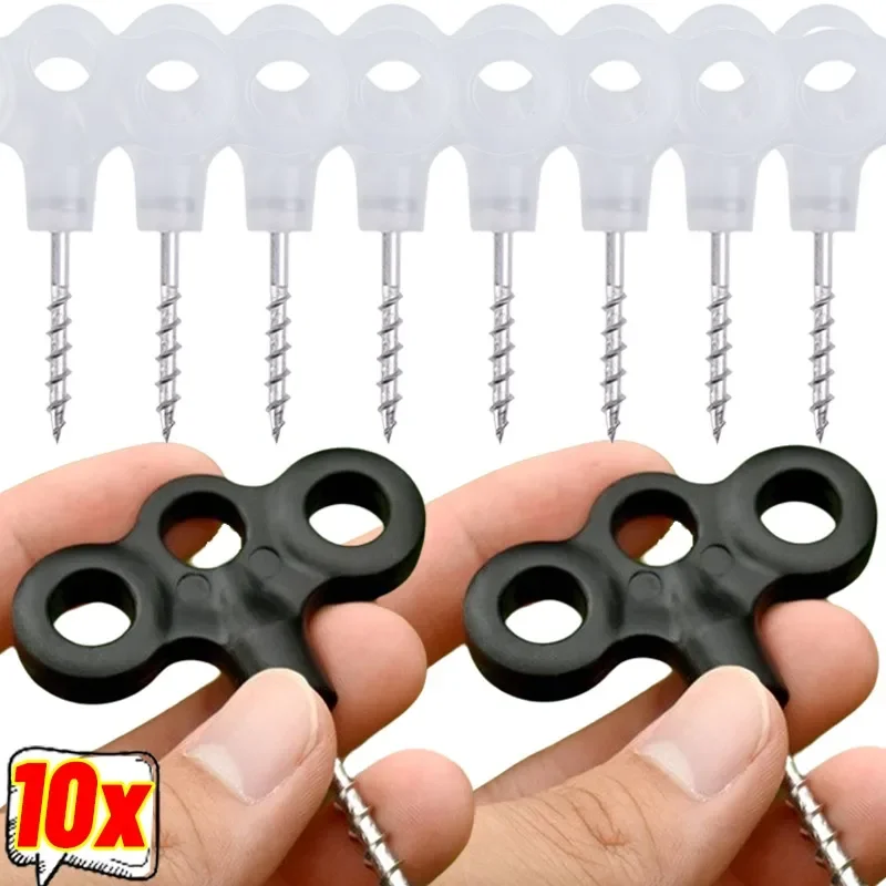 Outdoor Camping Luminous Tent Peg Screw Peg Nail Spike Hook Rope Tree Decking Travel Stainless Steel Tent Hook tent pegs camping tent accessories camping tent fasteners tent hooks