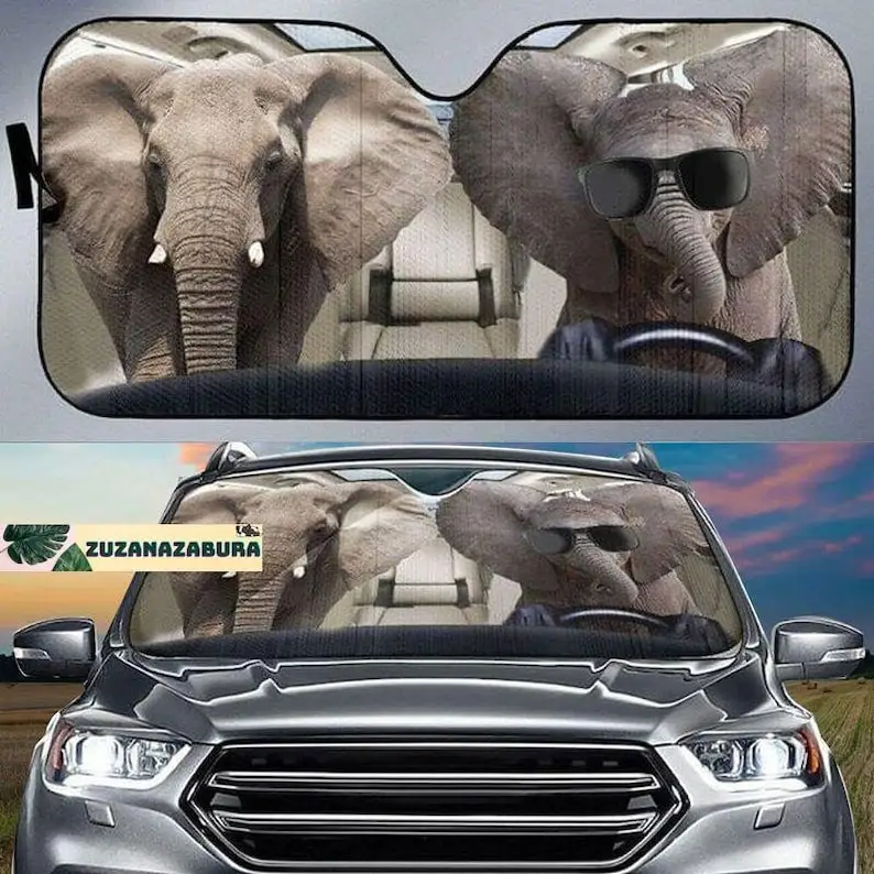 

Elephant Car Sunshade,Animal Car Accessories Car Decoration,elephant's Lover Gift,Car Sun Protector,Elephant Windshield Sunshade