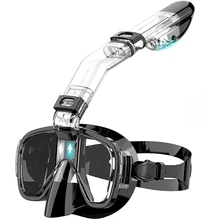  Hot New Snorkel Mask Foldable Diving Mask Set With Dry Top System And Camera Mount, Anti-Fog Professional Snorkeling Gear 