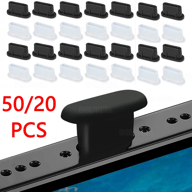 Dust plug USB Type C charging port protector silicone anti-dust cover cap 20/50pcs/pack