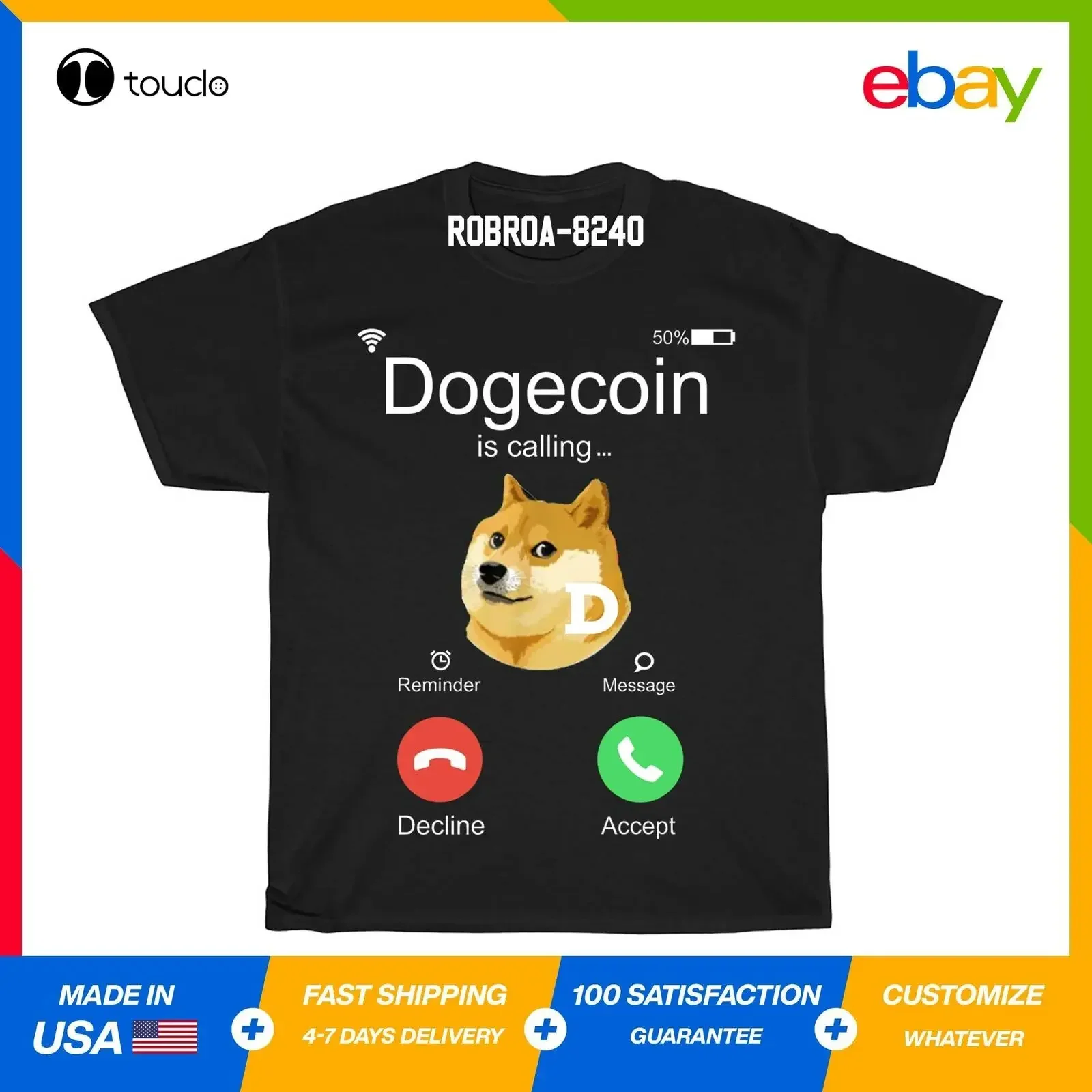 

Dogecoin Is Calling Funny Crypto Doge Coin Shiba Meme Gift T-Shirt S-5Xl Custom Aldult Teen Unisex Digital Printing Xs-5Xl