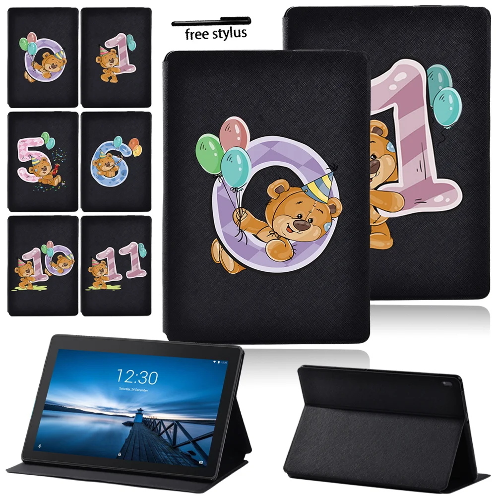 Custodia Per Tablet Per Lenovo Smart Tab M10 Plus /Lenovo Tab E10 10.1 "/Lenovo Tab M10 10.1"-Custodia Per Custodia In Pelle Con Numero Di Orso