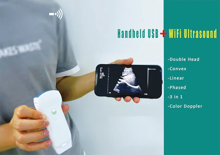 Usg Convex Wifi Usb Linear Double Probes Konted Wireless Handheld