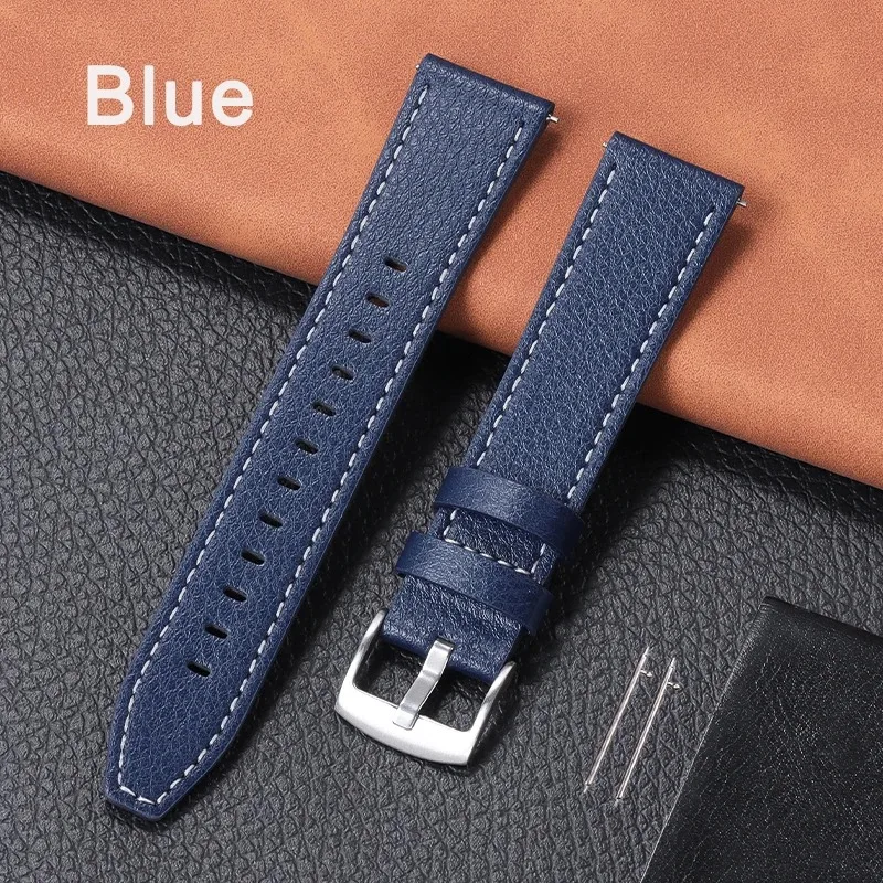 Premium Genuine Leather 20mm Quick Release Watch Strap - Cowhide Calfskin Sport Wristband Belt