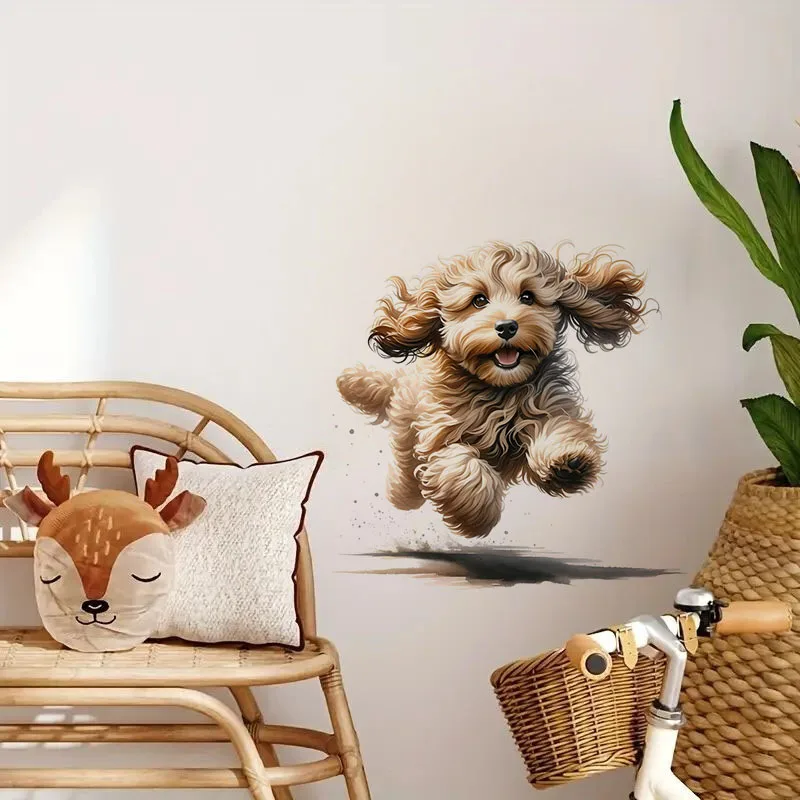 Cockapoo Dog Self-Adhesive Wall Decal-Removable, Reusable PVC Sticker for Kitchen & Living Room Decor