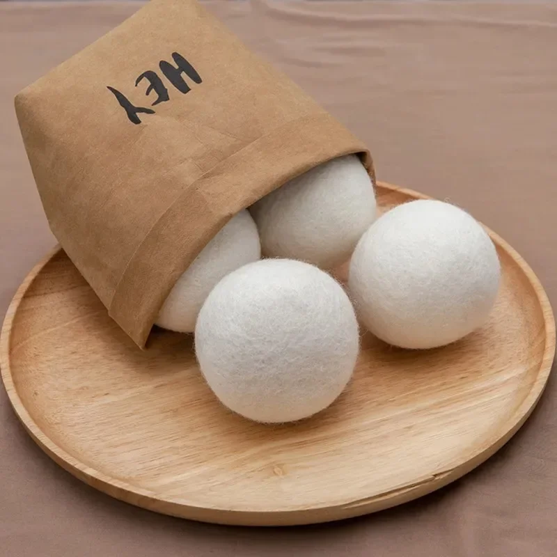 1-12Pcs Reusable Wool Dryer Balls Softener Laundry Home Washing 4/5/6cm Fleece Dry Kit Ball Useful Washing Machine Accessories Laundry Ball