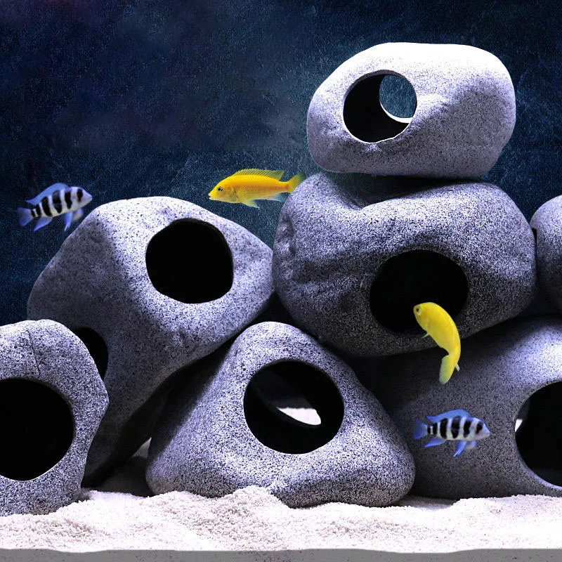 Ceramics Fish Tank Cave Stone Landscaping Decoration Ornaments Clay Pot
